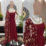 FANCY GEORGETTE EMBROIDERY SEQUENCE WORK GOWN BOTTOM WITH DUPATTA PARTY WEAR WHOLESALE PRICE ETHNIC GARMENT SURAT (7)