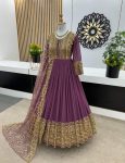 RICH LOOK GEORGETTE EMBROIDERY SEQUENCE WORK GOWN WITH DUPATTA WEDDING WEAR WHOLESALE PRICE ETHNIC GARMENT (6)