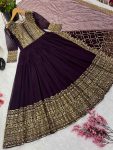 RICH LOOK GEORGETTE EMBROIDERY SEQUENCE WORK GOWN WITH DUPATTA WEDDING WEAR WHOLESALE PRICE ETHNIC GARMENT (3)