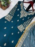 FANCY GEORGETTE EMBROIDERY SEQUENCE WORK TOP SHARARA WITH DUPATTA PARTY WEAR WHOLESALE PRICE ETHNIC GARMENT (3)