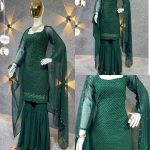 FANCY GEORGETTE EMBROIDERY SEQUENCE WORK TOP SHARARA WITH DUPATTA PARTY WEAR WHOLESALE PRICE ETHNIC GARMENT (3)