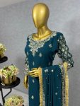 FANCY GEORGETTE EMBROIDERY SEQUENCE WORK TOP SHARARA WITH DUPATTA PARTY WEAR WHOLESALE PRICE ETHNIC GARMENT (3)