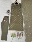 FANCY GEORGETTE SEQUENCE MOTI WORK TOP BOTTOM WITH DUPATTA PARTY WEAR WHOLESALE PRICE ETHNIC GARMENT (3)