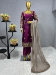 FANCY JIMMI CHOO EMBROIDERY SEQUENCE WORK TOP BOTTOM WITH DUPATTA FESTIVAL WEAR WHOLESALE PRICE ETHNIC GARMENT (5)