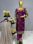 FANCY JIMMI CHOO EMBROIDERY SEQUENCE WORK TOP BOTTOM WITH DUPATTA FESTIVAL WEAR WHOLESALE PRICE ETHNIC GARMENT (5)