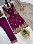 FANCY JIMMI CHOO EMBROIDERY SEQUENCE WORK TOP BOTTOM WITH DUPATTA FESTIVAL WEAR WHOLESALE PRICE ETHNIC GARMENT (5)