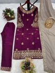 FANCY JIMMI CHOO EMBROIDERY SEQUENCE WORK TOP BOTTOM WITH DUPATTA FESTIVAL WEAR WHOLESALE PRICE ETHNIC GARMENT (5)