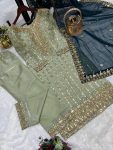 FANCY JIMMY CHOO EMBROIDERY THREAD WORK TOP BOTTOM WITH DUPATTA PARTY WEAR WHOLESALE PRICE ETHNIC GARMENT (3)