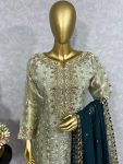 FANCY JIMMY CHOO EMBROIDERY THREAD WORK TOP BOTTOM WITH DUPATTA PARTY WEAR WHOLESALE PRICE ETHNIC GARMENT (3)