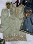 FANCY JIMMY CHOO EMBROIDERY THREAD WORK TOP BOTTOM WITH DUPATTA PARTY WEAR WHOLESALE PRICE ETHNIC GARMENT (3)