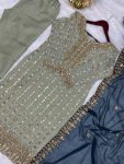 FANCY JIMMY CHOO EMBROIDERY THREAD WORK TOP BOTTOM WITH DUPATTA PARTY WEAR WHOLESALE PRICE ETHNIC GARMENT (3)