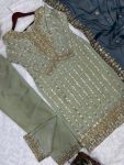 FANCY JIMMY CHOO EMBROIDERY THREAD WORK TOP BOTTOM WITH DUPATTA PARTY WEAR WHOLESALE PRICE ETHNIC GARMENT (3)