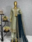 FANCY JIMMY CHOO EMBROIDERY THREAD WORK TOP BOTTOM WITH DUPATTA PARTY WEAR WHOLESALE PRICE ETHNIC GARMENT (3)