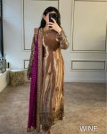 FANCY JIMMY CHOO SILK EMBROIDERY SEQUENCE WORK TOP BOTTOM WITH DUPATTA PARTY WEAR WHOLESALE PRICE ETHNIC GARMENT (4)