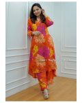 FANCY MUSLIN PRINTED WORK KURTA PANT OFFICE WEAR WHOLESALE PRICE ETHNIC GARMENT (18)