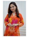 FANCY MUSLIN PRINTED WORK KURTA PANT OFFICE WEAR WHOLESALE PRICE ETHNIC GARMENT (18)