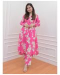 FANCY MUSLIN PRINTED WORK KURTA PANT OFFICE WEAR WHOLESALE PRICE ETHNIC GARMENT (23)