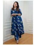 FANCY MUSLIN PRINTED WORK KURTA PANT OFFICE WEAR WHOLESALE PRICE ETHNIC GARMENT (25)