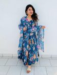 FANCY ORGANZA DIGITAL PRINTED GOWN BOTTOM WITH DUPATTA RAMA