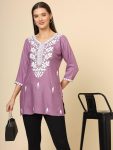 FANCY RAYON CHICKENKARI WORK ONLY KURTI PARTY WEAR WHOLESALE PRICE ETHNIC GARMENT (3)