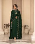 FANCY ROMAN COTTON PLAIN GOWN BOTTOM WITH EMBROIDERY WORK DUPATTA PARTY WEAR WHOLESALE PRICE ETHNIC GARMENT (6)