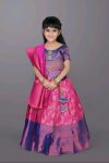 FANCY SILK JACQUARD WEAVING WORK KID’S WEAR LEHENGA CHOLI WITH DUPATTA PARTY WEAR WHOLESALE PRICE ETHNIC GARMENT (10)