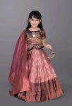 FANCY SILK JACQUARD WEAVING WORK KID’S WEAR LEHENGA CHOLI WITH DUPATTA PARTY WEAR WHOLESALE PRICE ETHNIC GARMENT (2)