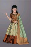 FANCY SILK JACQUARD WEAVING WORK KID’S WEAR LEHENGA CHOLI WITH DUPATTA PARTY WEAR WHOLESALE PRICE ETHNIC GARMENT (6)