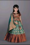 FANCY SILK JACQUARD WEAVING WORK KID’S WEAR LEHENGA CHOLI WITH DUPATTA PARTY WEAR WHOLESALE PRICE ETHNIC GARMENT (8)