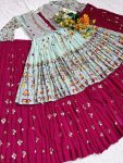 FASHIIONABLE GEORGETTE EMBROIDERY SEQUENCE WORK LEHENGA CHOLI WITH KOTI PARTY WEAR WHOLESALE PRICE ETHNIC GARMENT (11)