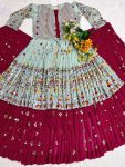 FASHIIONABLE GEORGETTE EMBROIDERY SEQUENCE WORK LEHENGA CHOLI WITH KOTI PARTY WEAR WHOLESALE PRICE ETHNIC GARMENT (11)