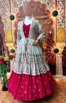 FASHIIONABLE GEORGETTE EMBROIDERY SEQUENCE WORK LEHENGA CHOLI WITH KOTI PARTY WEAR WHOLESALE PRICE ETHNIC GARMENT (11)