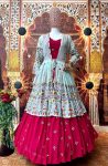 FASHIIONABLE GEORGETTE EMBROIDERY SEQUENCE WORK LEHENGA CHOLI WITH KOTI PARTY WEAR WHOLESALE PRICE ETHNIC GARMENT (11)