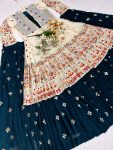 FASHIIONABLE GEORGETTE EMBROIDERY SEQUENCE WORK LEHENGA CHOLI WITH KOTI WEDDING WEAR WHOLESALE PRICE ETHNIC GARMENT ‘ (16)