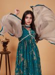 FASHIONABLE CHNADERI PRINTED LACE WORJK ALIA CUT TOP BOTTOM WITH DUPATTA FESTIVAL WEAR WHOLESALE PRICE ETHNIC GARMENT (2)