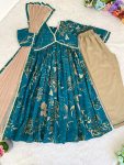 FASHIONABLE CHNADERI PRINTED LACE WORJK ALIA CUT TOP BOTTOM WITH DUPATTA FESTIVAL WEAR WHOLESALE PRICE ETHNIC GARMENT (2)