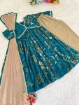 FASHIONABLE CHNADERI PRINTED LACE WORJK ALIA CUT TOP BOTTOM WITH DUPATTA FESTIVAL WEAR WHOLESALE PRICE ETHNIC GARMENT (2)