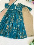 FASHIONABLE CHNADERI PRINTED LACE WORJK ALIA CUT TOP BOTTOM WITH DUPATTA FESTIVAL WEAR WHOLESALE PRICE ETHNIC GARMENT (2)