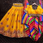 FASHIONABLE COTTON CHAIN STITCH WITH MIRROR WORK LEHENGA CHOLI WITH DUPATTA PARTY WEAR WHOLESALE PRICE ETHNIC GARMENT (1)