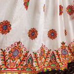 FASHIONABLE COTTON CHAIN STITCH WITH MIRROR WORK LEHENGA CHOLI WITH DUPATTA PARTY WEAR WHOLESALE PRICE ETHNIC GARMENT (6)