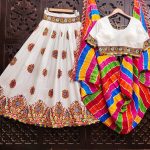 FASHIONABLE COTTON CHAIN STITCH WITH MIRROR WORK LEHENGA CHOLI WITH DUPATTA PARTY WEAR WHOLESALE PRICE ETHNIC GARMENT (6)