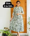 FASHIONABLE COTTON PRINTED WORK GOWN PARTY WEAR WHOLESALE PRICE ETHNIC GARMENT (4)