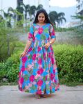 FASHIONABLE GEORGETTE DIGITAL PRINT WORK GOWN SKY