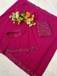 FASHIONABLE GEORGETTE EMBROIDERY SEQUENCE LACE WORK 1 MINUTE SAREE WITH UNSTITCHED BLOUSE PARTY WEAR WHOLESALE PRICE ETHNIC GARMENT (2)