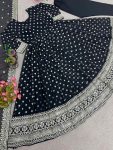 FASHIONABLE GEORGETTE EMBROIDERY SEQUENCE WORK GOWN BOTTOM WITH DUPATTA WEDDING WEAR WHOLESALE PRICE ETHNIC GARMENT (1)