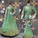 FASHIONABLE GEORGETTE EMBROIDERY SEQUENCE WORK LEHENGA CHOLI WITH DUPATTA WEDDING WEAR WHOLESALE PRICE ETHNIC GARMENT (3)