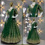 FASHIONABLE GEORGETTE EMBROIDERY SEQUENCE WORK LEHENGA CHOLI WITH DUPATTA WEDDING WEAR WHOLESALE PRICE ETHNIC GARMENT (12)