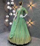 FASHIONABLE GEORGETTE EMBROIDERY SEQUENCE WORK LEHENGA CHOLI WITH DUPATTA WEDDING WEAR WHOLESALE PRICE ETHNIC GARMENT (3)