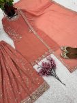 FASHIONABLE GEORGETTE EMBROIDERY SEQUENCE WORK TOP PALAZZO WITH DUPATTA PARTY WEAR WHOLESALE PRICE ETHNIC GARMENT (17)