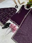 FASHIONABLE GEORGETTE EMBROIDERY SEQUENCE WORK TOP PALAZZO WITH DUPATTA PARTY WEAR WHOLESALE PRICE ETHNIC GARMENT (9)